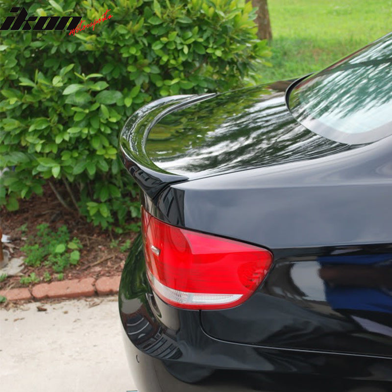 Trunk Spoiler Compatible With 2007-2010 BMW 3-Series E92 2Dr Coupe M3 Mtech Msport, Carbon Fiber Rear Tail Deck Lid Bodykit by IKON MOTORSPORTS,  2008 2009