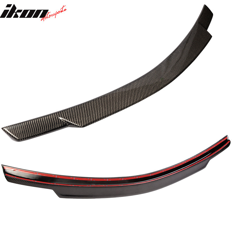 IKON MOTORSPORTS, Trunk Spoiler Compatible With 2008-2014 Mercedes Benz W204 C Class Sedan , Matte Carbon Fiber V Style Rear Spoiler Wing, 2009 2010 2011 2012 2013