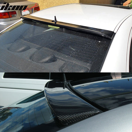 Trunk Spoiler Compatible With 2003-2005 MB Benz E-Class W211, Rear Roof Spoiler Wing Carbon Fiber CF Tail Deck Lid Bodykit by IKON MOTORSPORTS,  2004