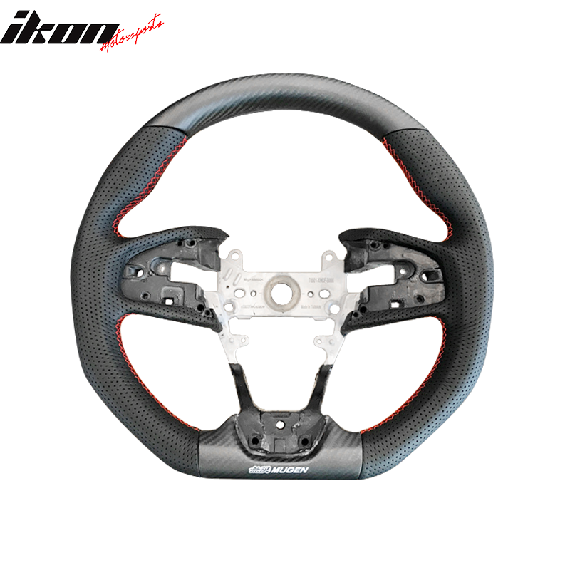 17-21 Honda Mugen Sports Dry Carbon Fiber Steering Wheel for FK8 Civic Type-R