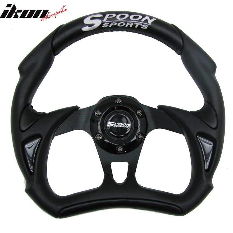 Universal Fitment Steering Wheel Battle Type 300Mm Whole Black & Spoon