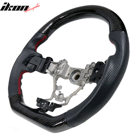 Fits 15-21 WRX STI Steering Wheel W/Stitch Matte Carbon Fiber Perforated Leather