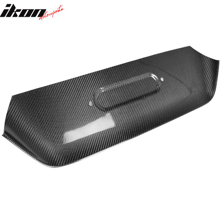 IKON MOTORSPRTS, Trunk Cover Compatible With 2011-2014 Volkswagen Jetta MK6 Sedan, Deck Lid Boot Panel Carbon Fiber Liftgate Rear License Plate Frame, 2012 2013