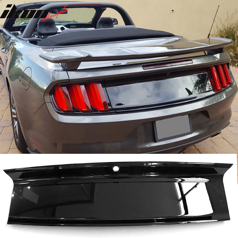 IKON MOTORSPORTS Trunk Boot Cover Compatible With 2015-2022 Ford Mustang, ABS Rear Trunk Cover Panel Decorating Board, 2016 2017