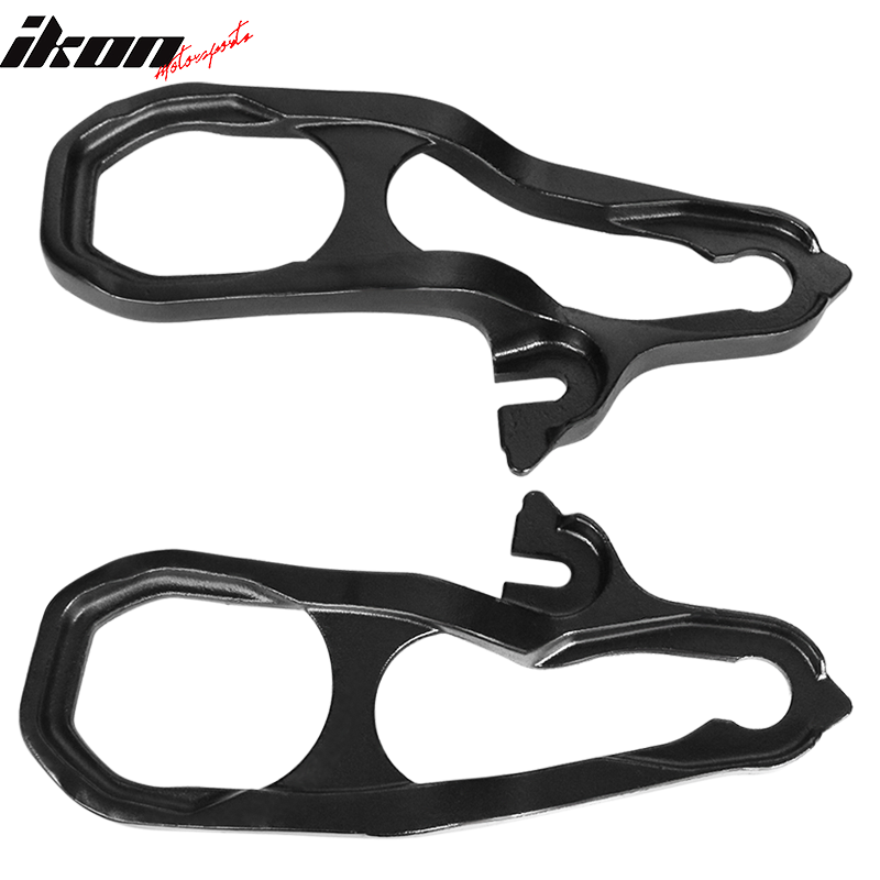 IKON MOTORSPORTS, Tow Hook Compatible With 19-23 Dodge Ram 1500, Factory Style Unainted Black Steel Front Left & Right Sides Tow Hook Pair Rust Prevention Replacement