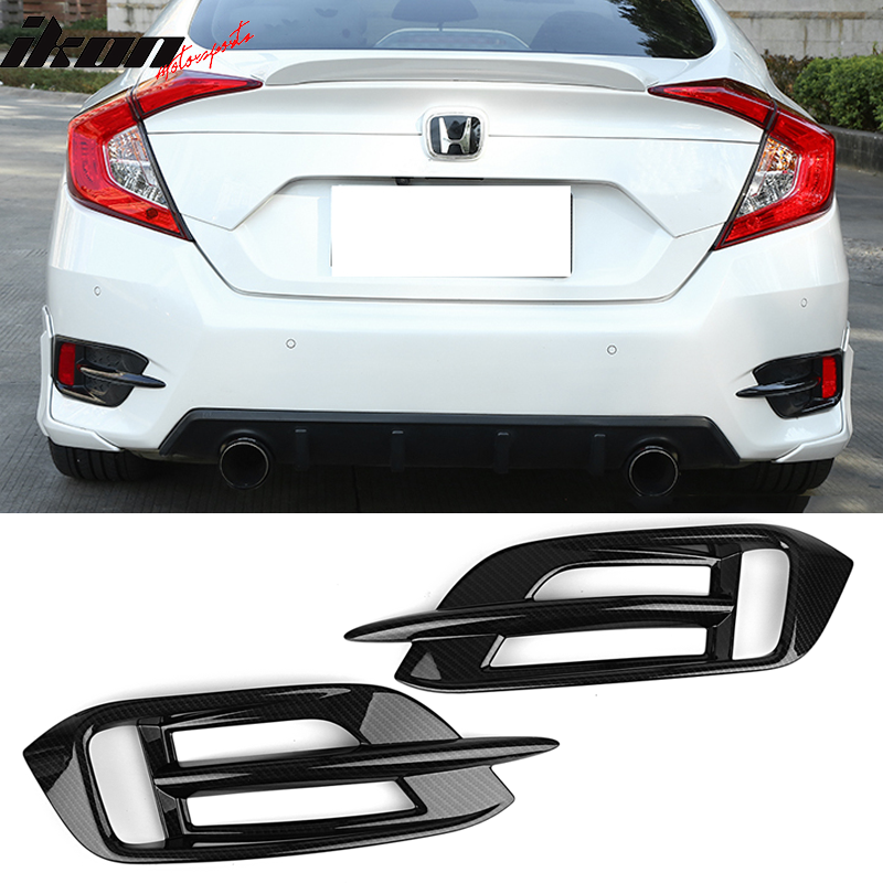 2016-2021 Honda Civic Sedan 10th Gen Print Rear Fog Lights Cover CF