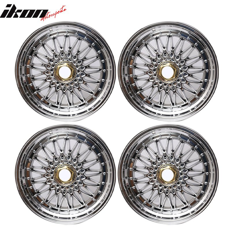 (4) 18X8.0 +35 5X114.3 / 5X120 Step Lip Deep Dish Mesh Wheels Rims