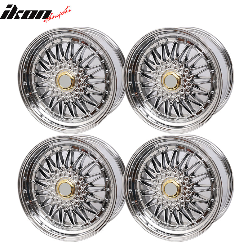 IKON MOTORSPORTS Wheel Rim Replacement 4PCS 18X8.0 +35 5X114.3 / 5X120 Step Lip Deep Dish Mesh Wheels For Mazda Mitsubishi Nissan Scion Subaru Tesla Toyota Acura Chevy Chrysler Dodge Ford Genesis Kia