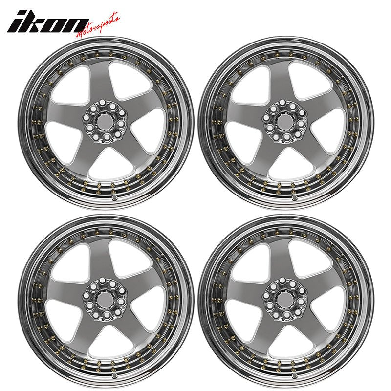 (4) 18X10 +30 5X100 / 5X114.3 Step Lip 5 Spoke Wheels Rims Replacement