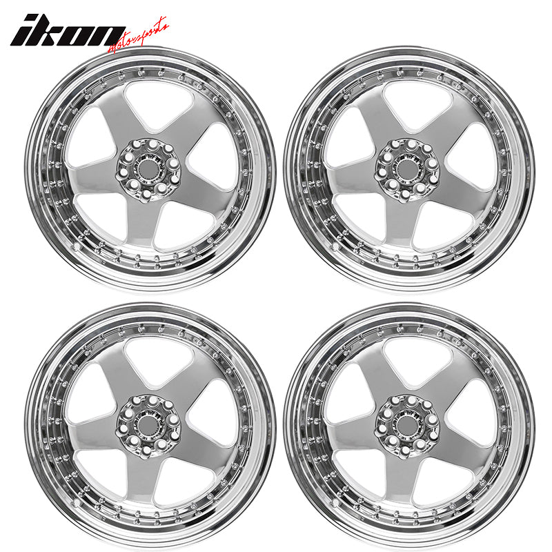 (4) 18X10 +30 5X100 / 5X114.3 Step Lip 5 Spoke Wheels Rims Accessories