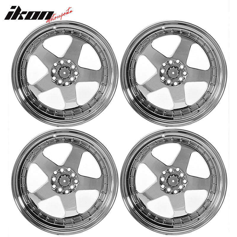 (4) 18X9.0 +30 5X100 / 5X114.3 Step Lip 5 Spoke Wheels Rim Replacement