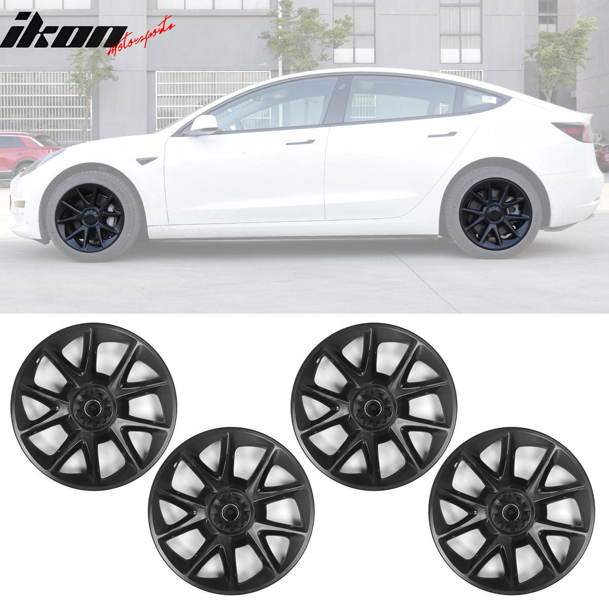 Fits 17-23 Tesla Model 3 18'' Wheel Hubcaps Rim Covers 4PCS