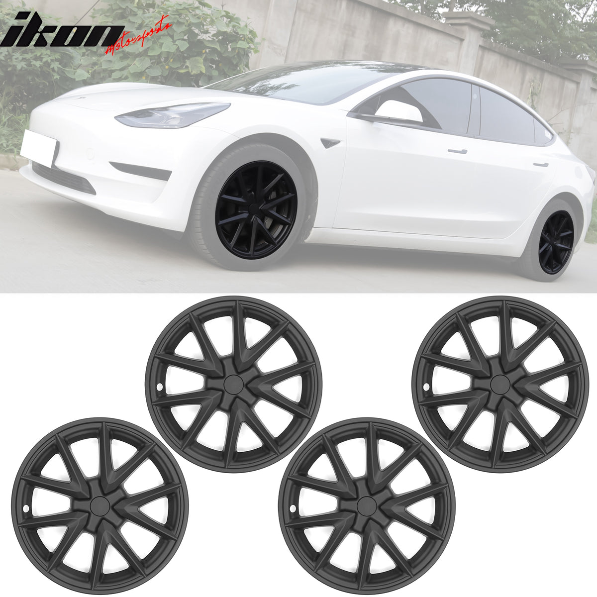 Fits 17-23 Tesla Model 3 18'' Wheel Hubcaps Rim Covers 4PCS