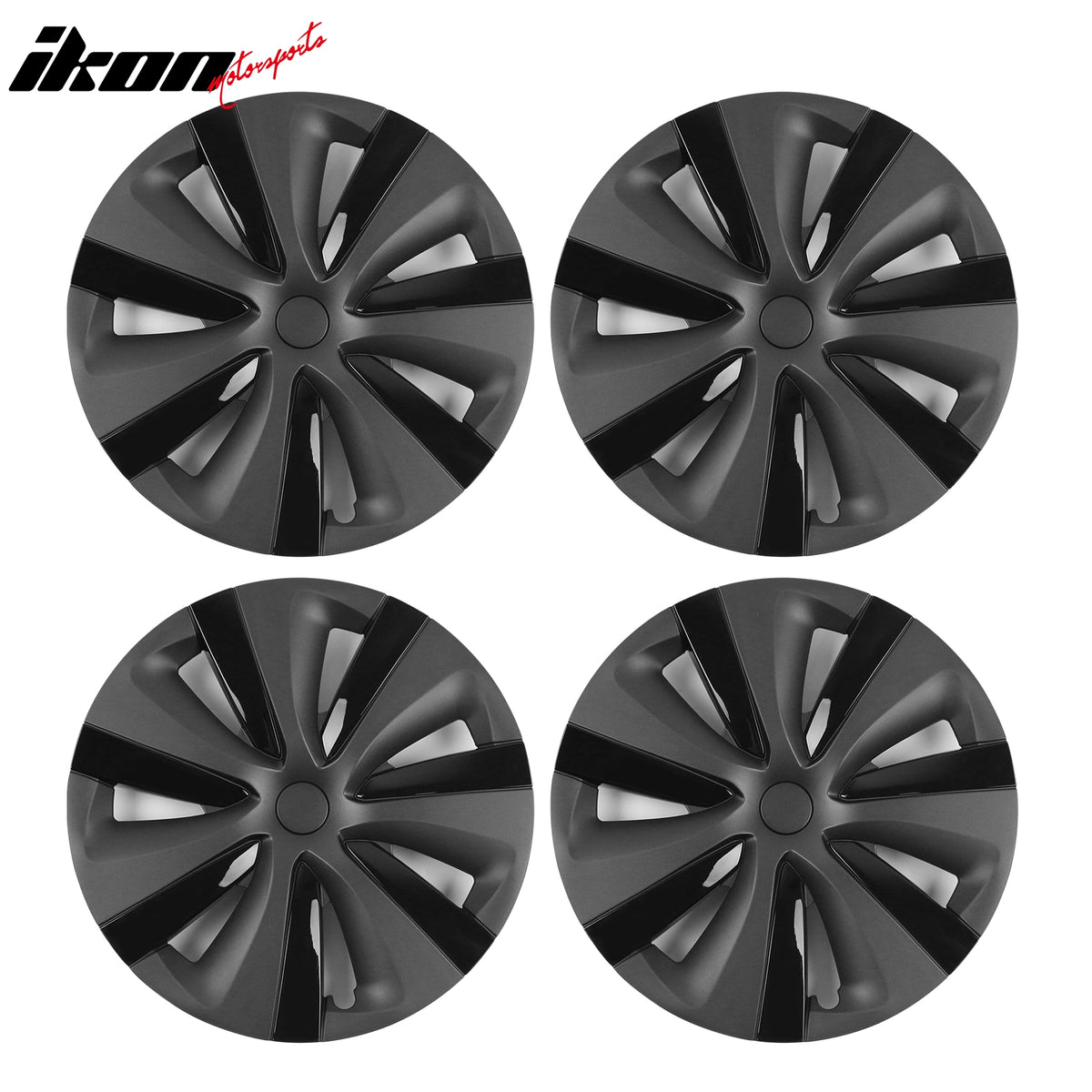 Fits 24-25 Tesla Model 3 S Style 18" Wheel Cover Hubcaps Rim Gunmetal& Gloss ABS