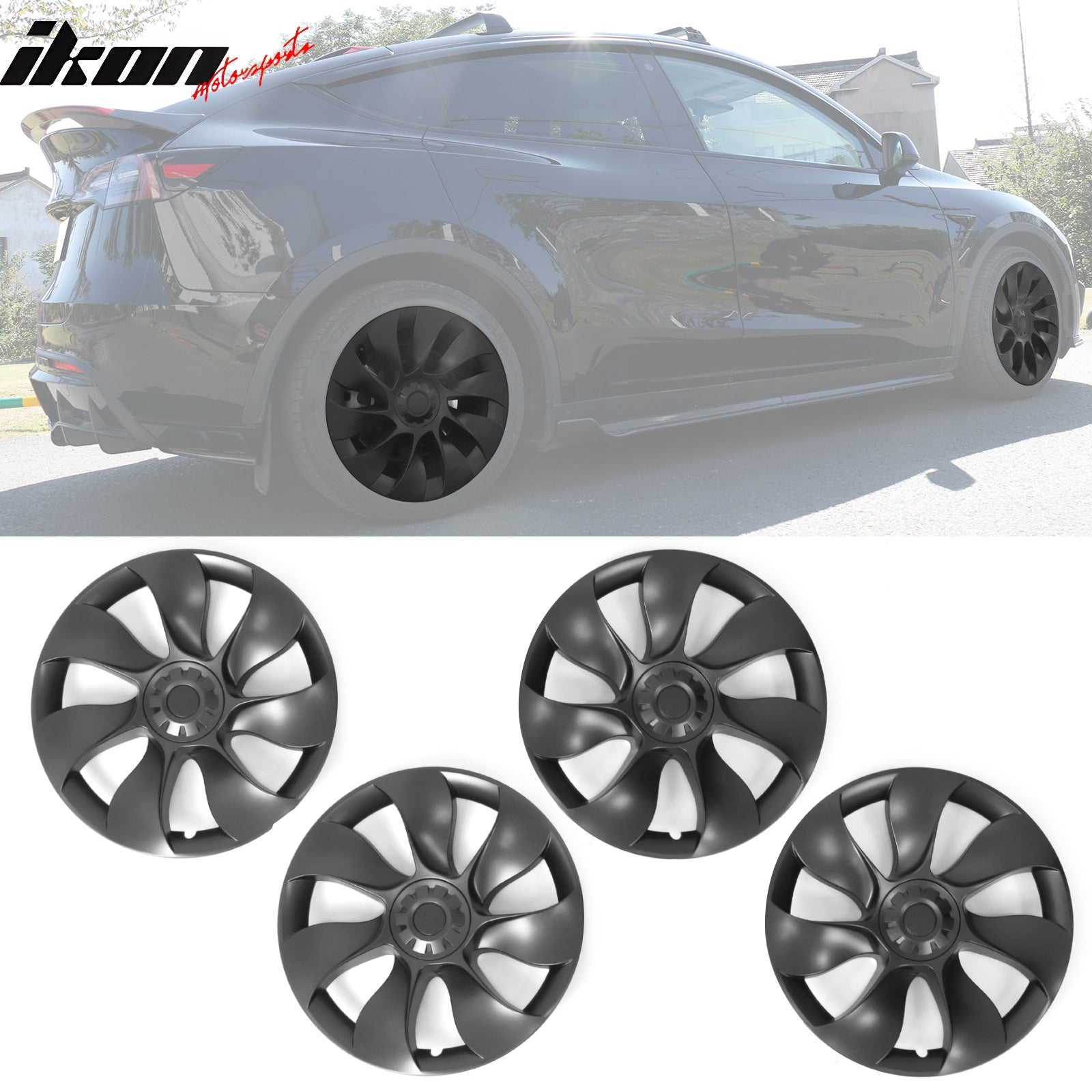 Fits 20-23 Tesla Y 19'' Wheel Hubcaps Rim Covers 4PCS