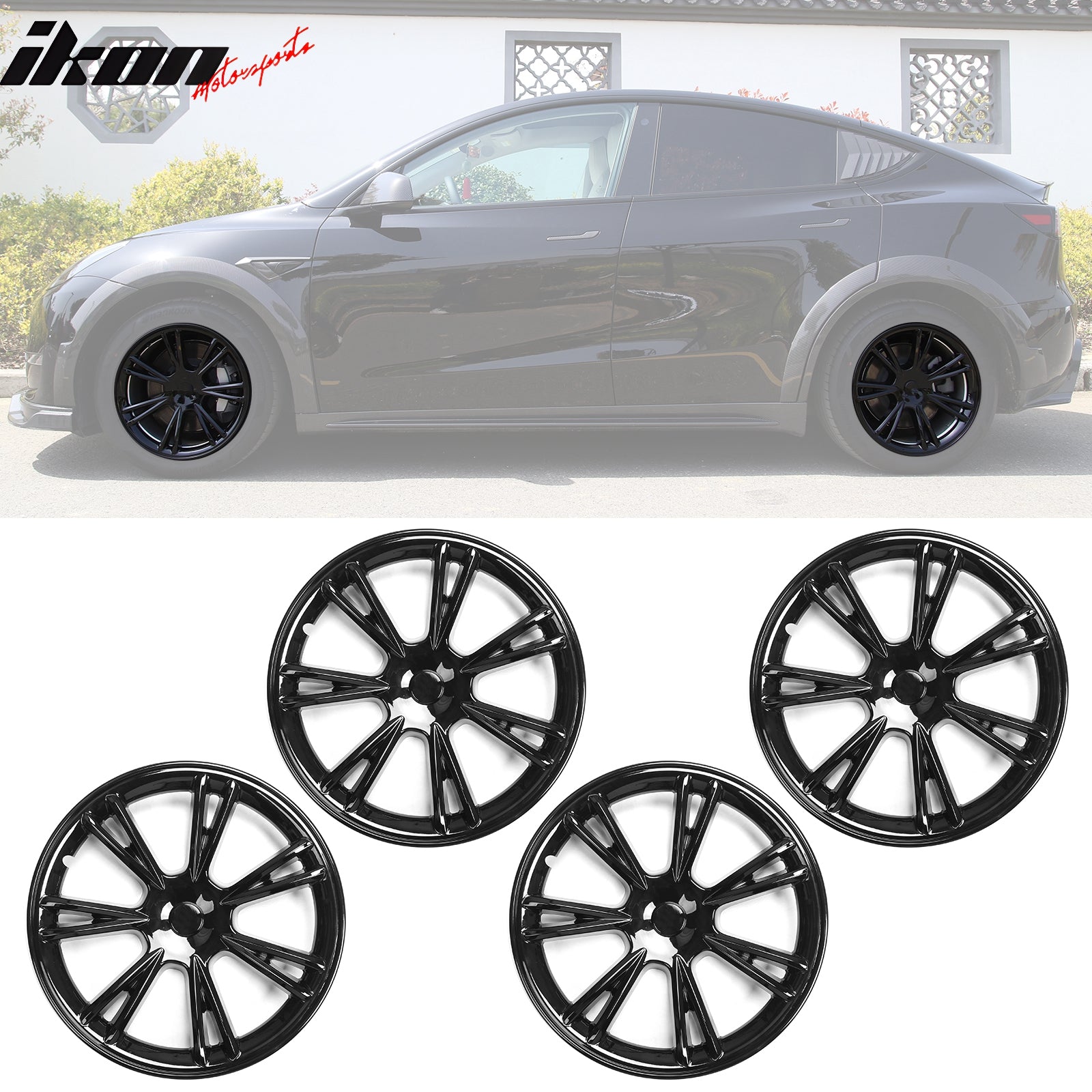 Fits 20-23 Tesla Y 19'' Wheel Hubcaps Rim Covers 4PCS