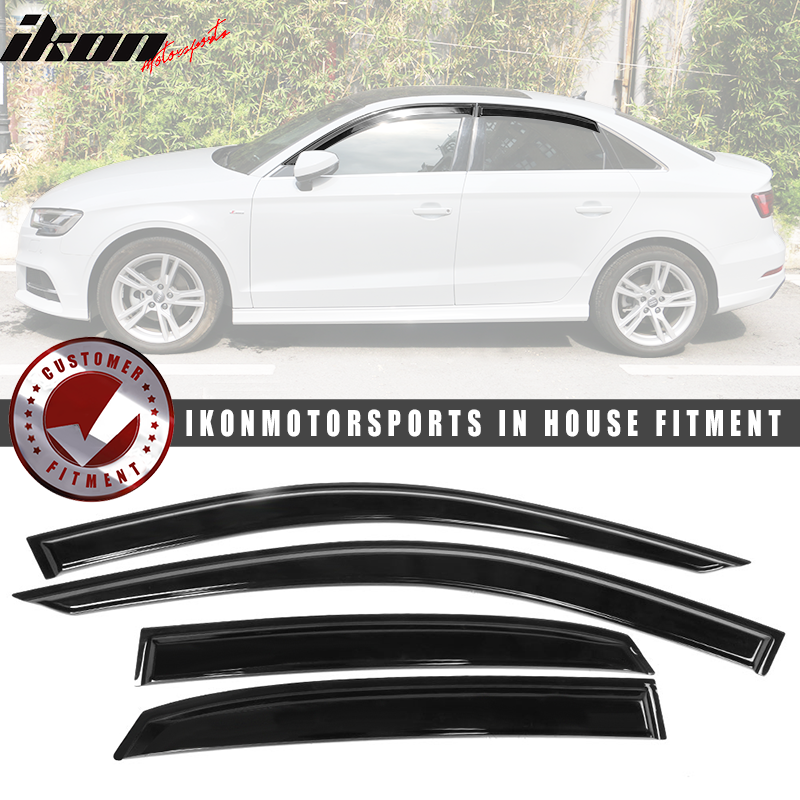 2013-2019 Audi A3 S3 RS3 Sedan Slim Style Acrylic Window Visors 4PC