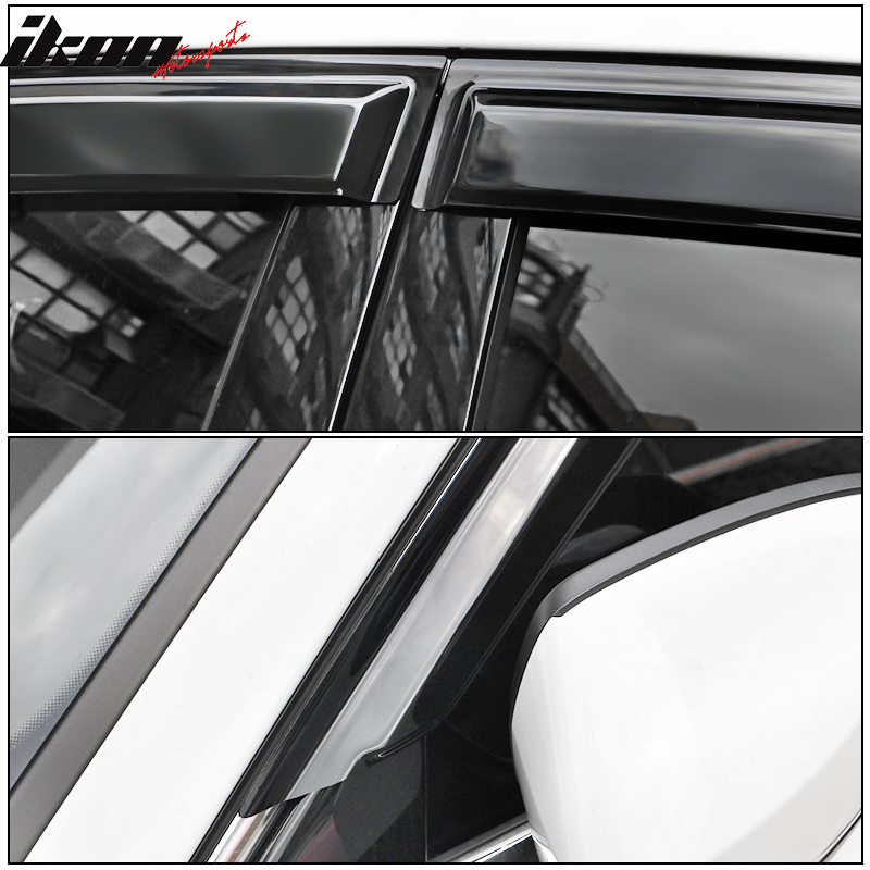 Fits 13-19 Audi A3 S3 RS3 Sedan Window Visors Acrylic Rain Guard Wind Deflector