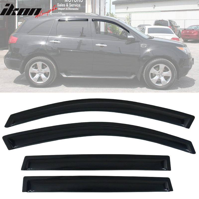 2007-2013 Acura MDX Slim Style Smoke Visor Windows Rain Guard Acrylic