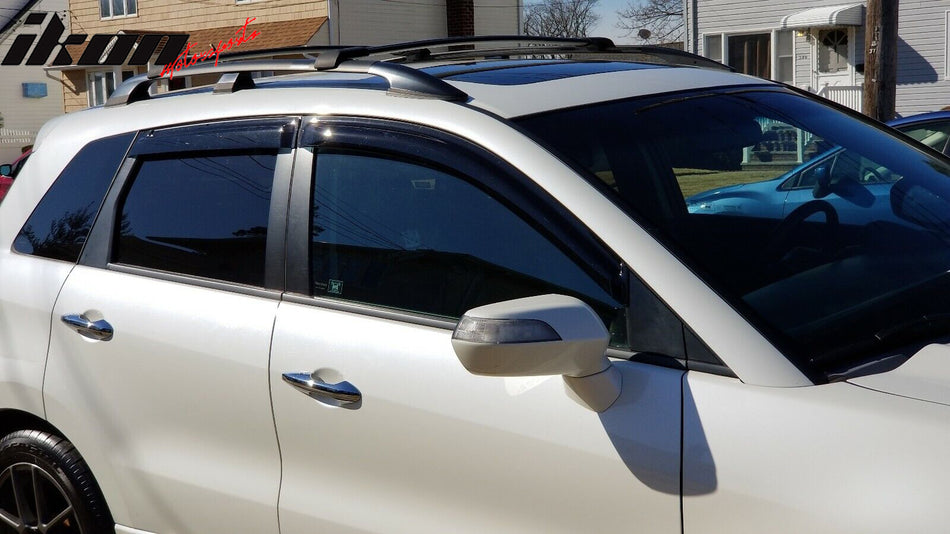 Window Visors Compatible With 2007-2012 Acura RDX, Sun Rain Wind Deflector 4PCS by IKON MOTORSPORTS, 2008 2009 2010 2011