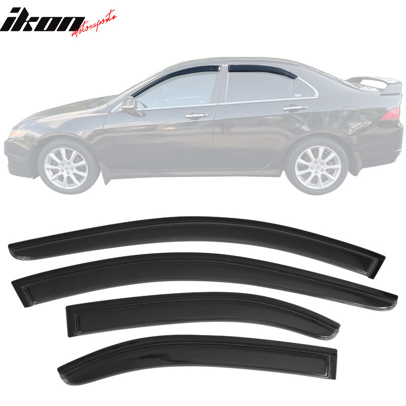 2004-2008 Acura TSX Slim Style Smoke Tinted Visor Windows Acrylic