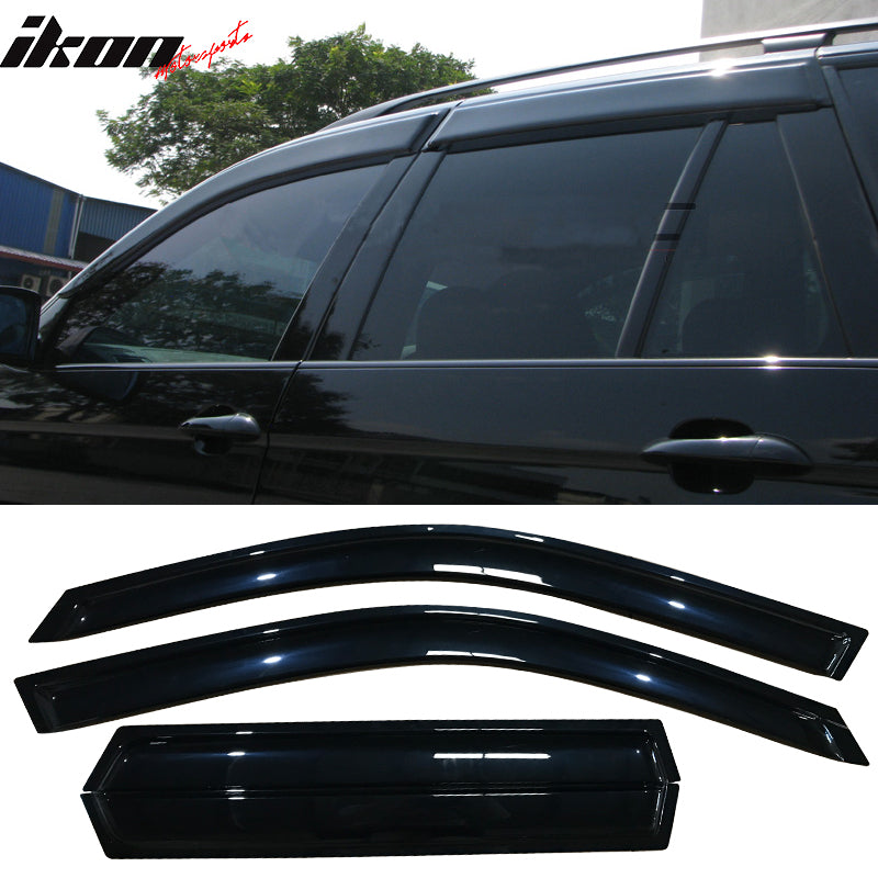 2000-2006 BMW X5 E53 Slim Style Smoke Tinted Visor Windows Acrylic 4Dr