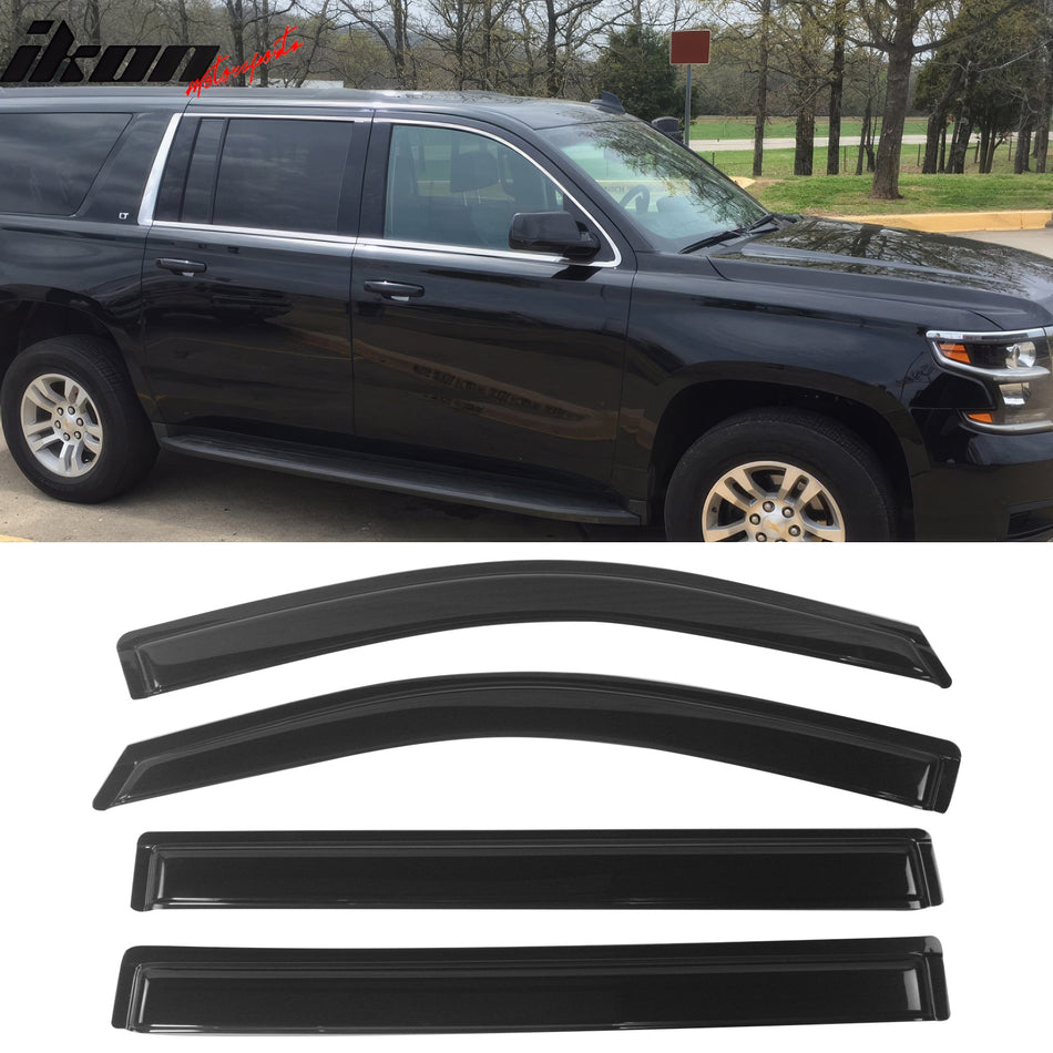 2015-2020 Chevy Suburban Slim Style Smoke Tinted Window Visors Acrylic