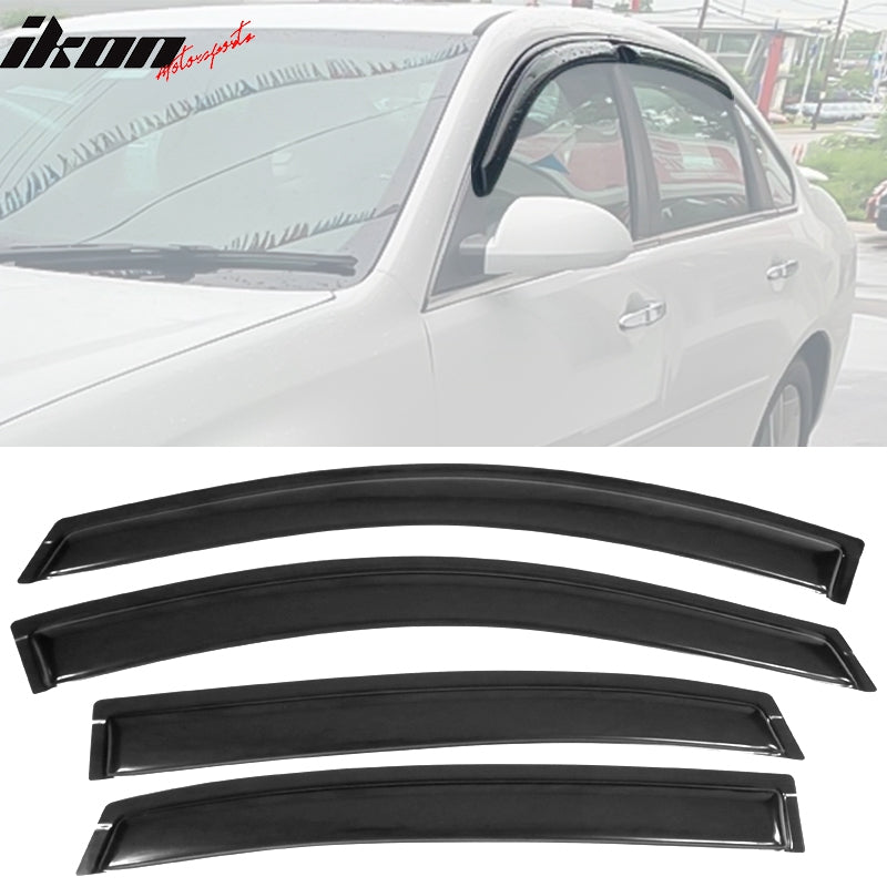 2006-2013 Chevy Impala Smoke Tinted Slim Style Visor Window Acrylic