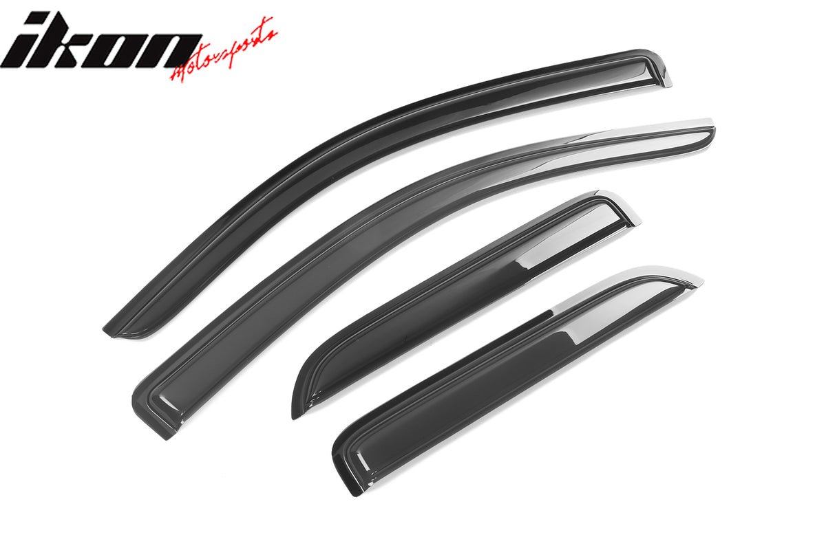 Fits 14-19 Chevy Silverado GMC Sierra Extended Cab Window Visors Acrylic 4PCS