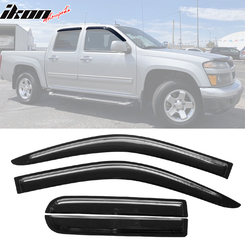 2004-2012 GMC Canyon Crew Cab Visor Windows 4Pc Set Acrylic