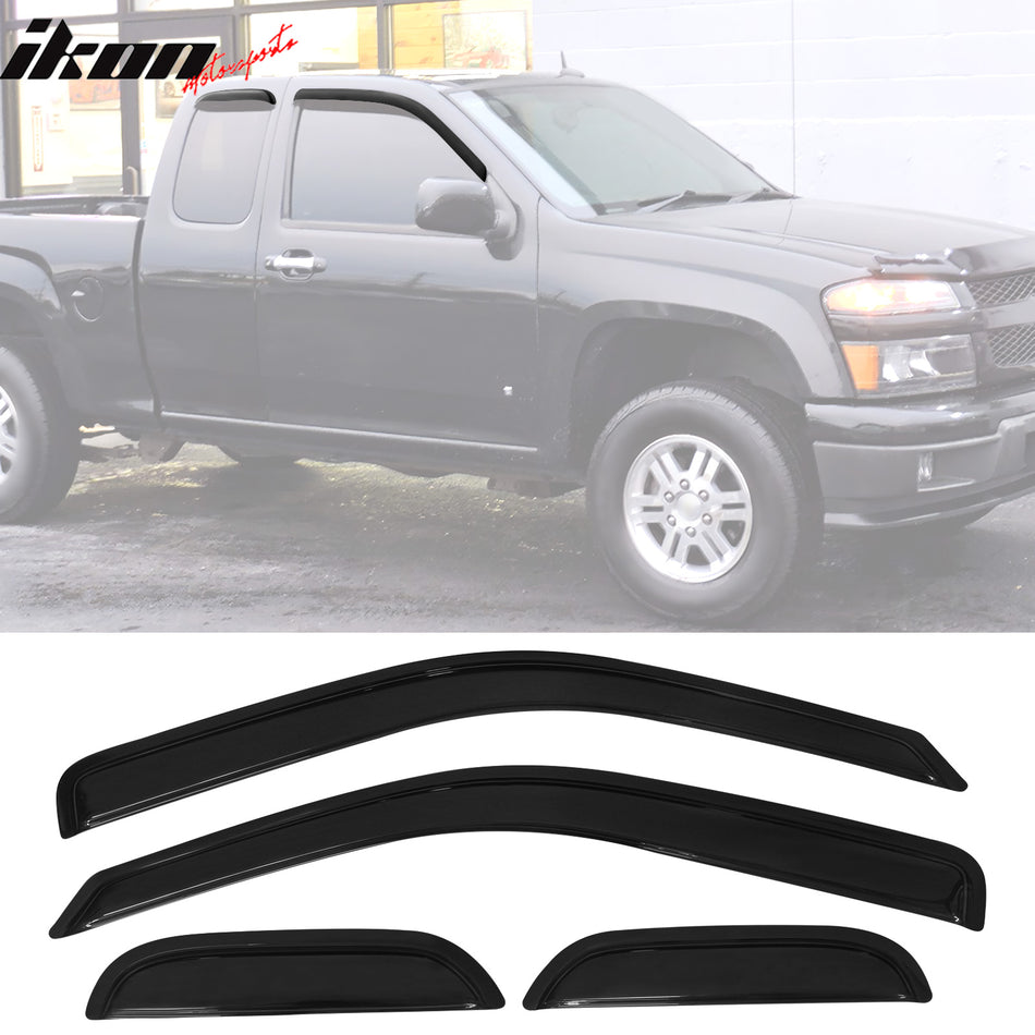 2004-2012 Chevy Colorado GMC Canyon Extended Cab Visor Windows Acrylic