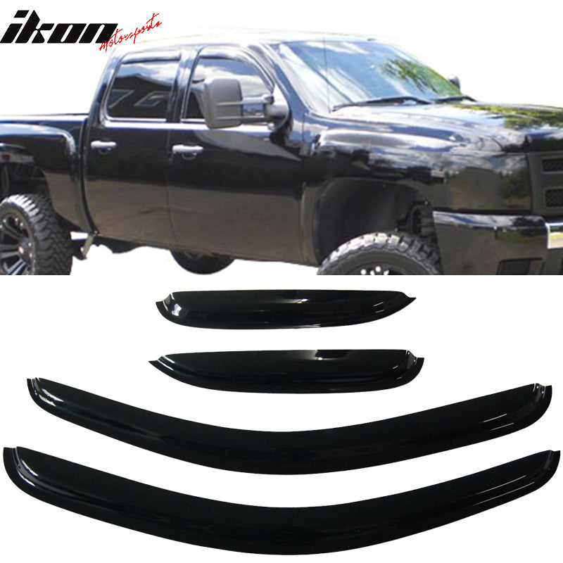 2008-2013 Chevy Silverado GMC Sierra Extended Cab Window Visor Acrylic