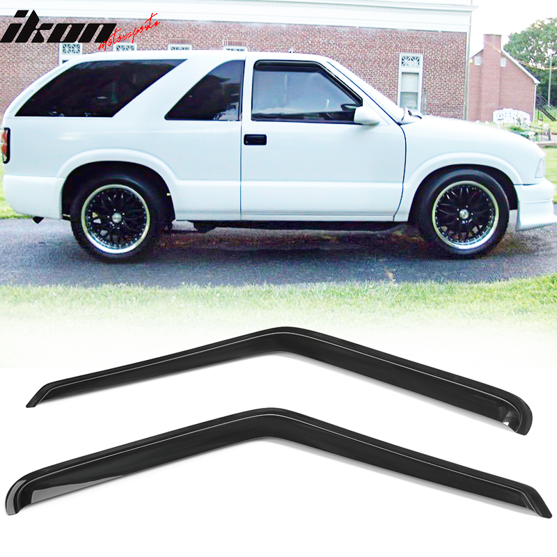 1994-2003 Chevrolet S10 Black Slim Style Window Visors Acrylic