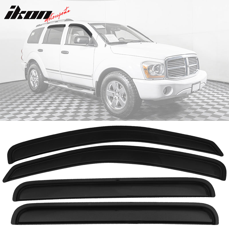 2004-2010 Dodge Durango Slim Style Smoke Tinted Window Visors Acrylic