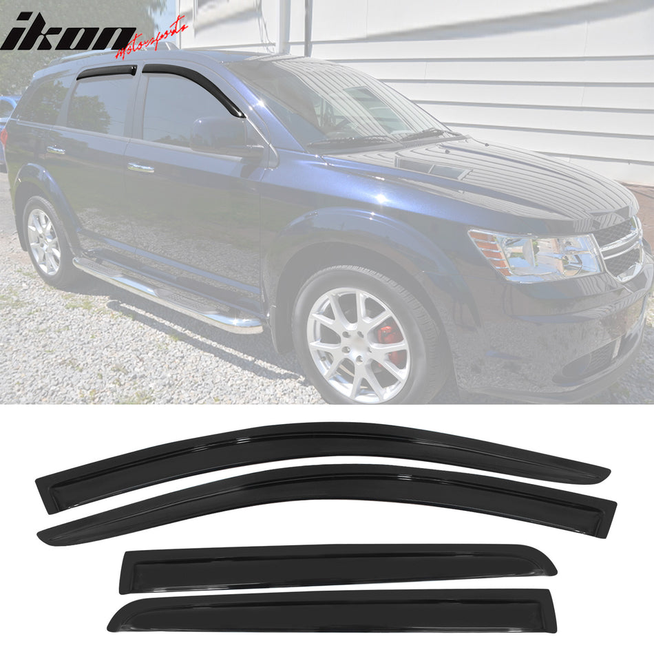 2009-2020 Dodge Journey Slim Style Smoke Tinted Window Visors Acrylic