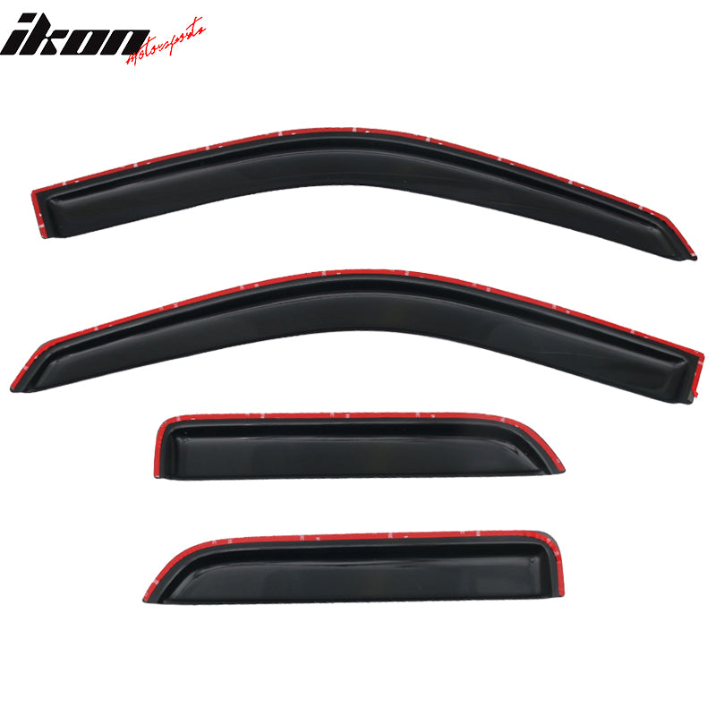 Fits 09-23 Dodge Ram 1500 Quad Cab Extended Pickup Acrylic Window Visors 4Pc Set