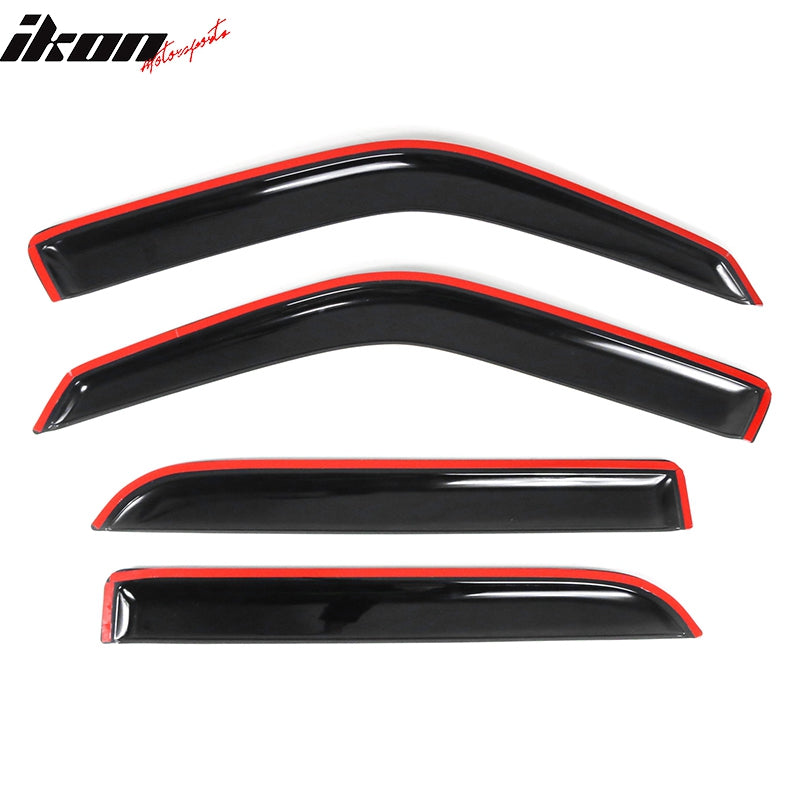 Fits 01-03 Ford F150 Crew Cab & 02-03 Lincoln Blackwood Acrylic Window Visors 4Pc Set