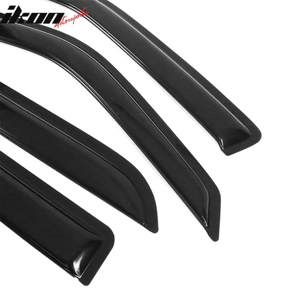 Fits 01-03 Ford F150 Crew Cab & 02-03 Lincoln Blackwood Acrylic Window Visors 4Pc Set