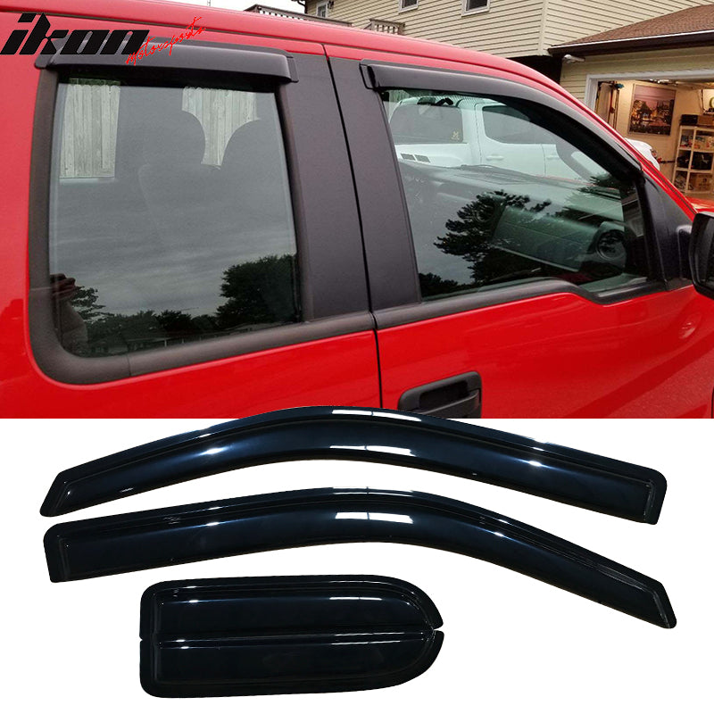 2004-2014 Ford F150 Extended Smoke Slim Style Window Visor Acrylic