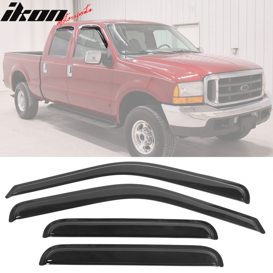 1999-2016 Ford F250-F550 Super Duty Crew Cab Tape On Window Visors