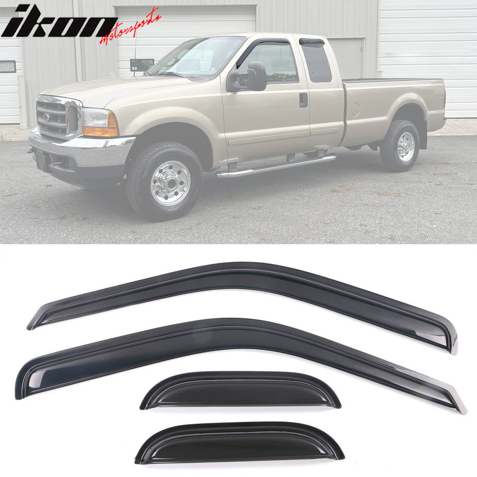 1999-2016 Ford F-250 F-350 Super Duty Window Visors Acrylic