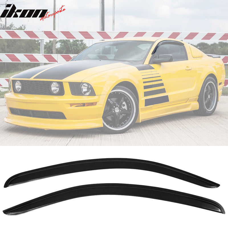 2005-2009 Ford Mustang Slim Style Smoke Tinted Window Visors Acrylic