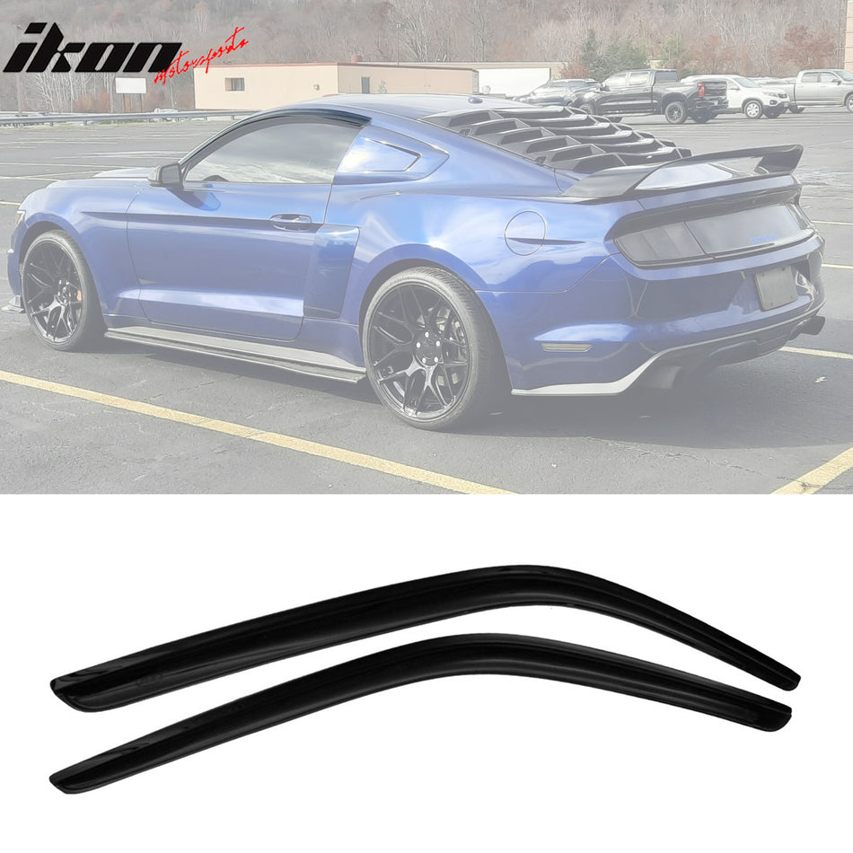 2015-2024 Ford Mustang Coupe Slim Smoke Tinted Window Visors Acrylic