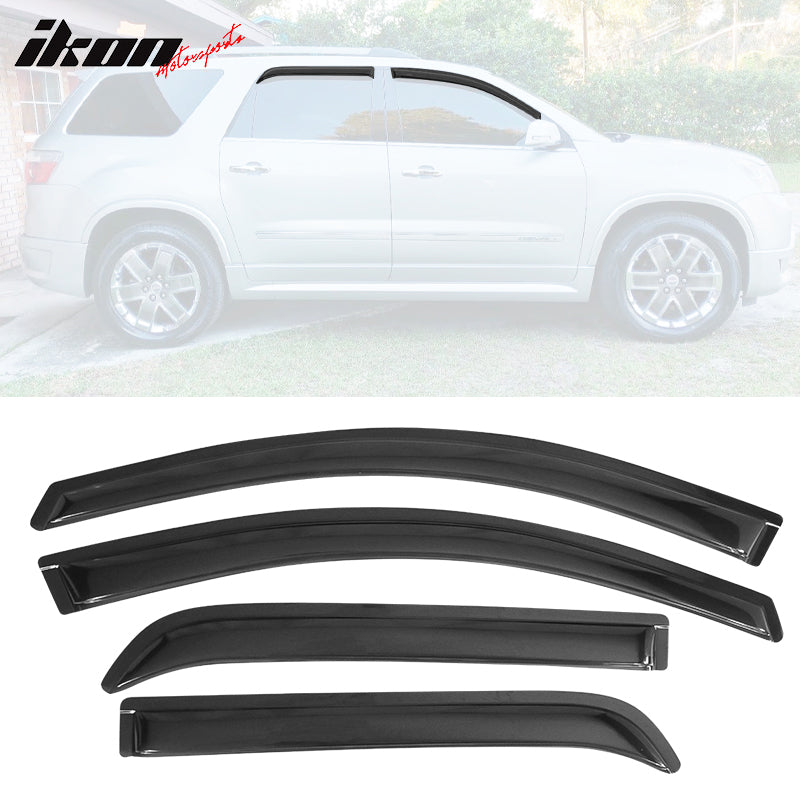 2007-2016 GMC Acadia Slim Style Smoke Tinted Visor Windows Acrylic 4PC