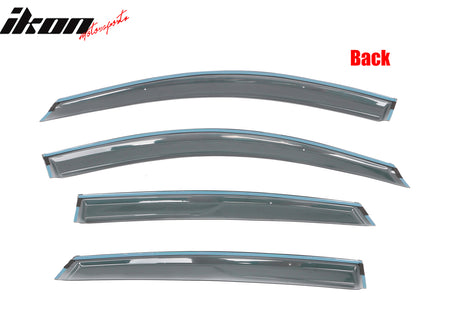 Fits 18-24 Honda Accord Sedan OE Style Window Visors w/ Chrome Trim Acrylic 4Pc