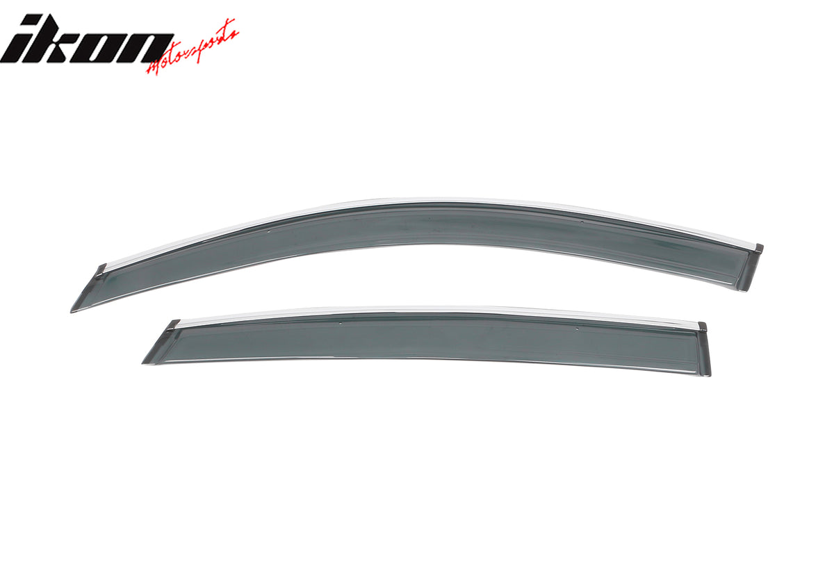 Fits 18-24 Honda Accord Sedan OE Style Window Visors w/ Chrome Trim Acrylic 4Pc