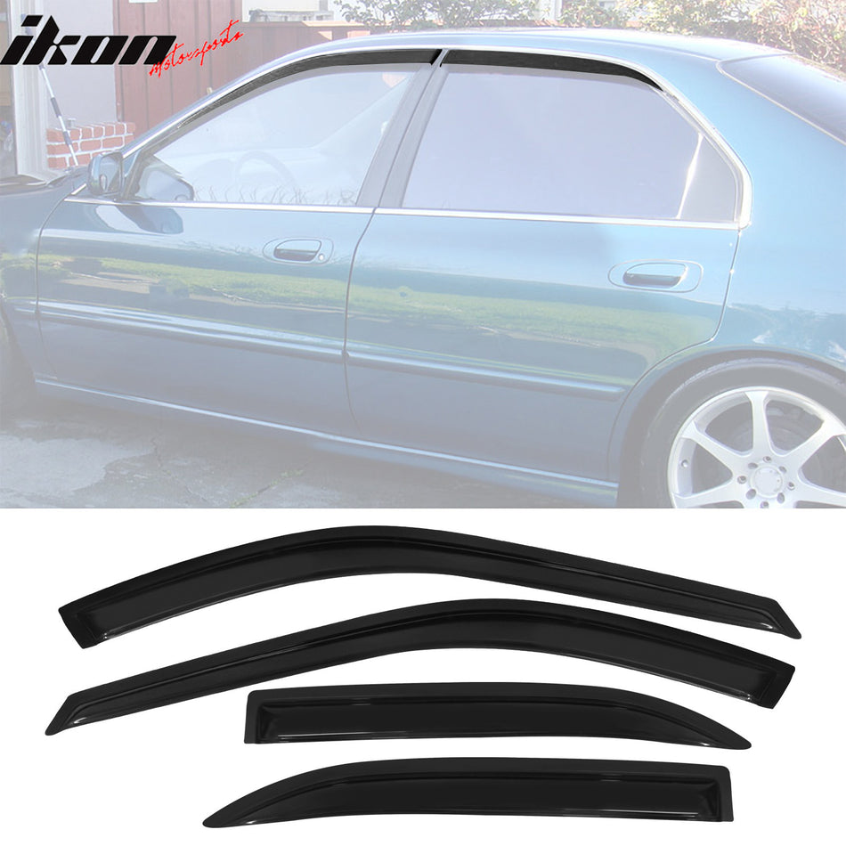 1994-1997 Honda Accord Slim Style Smoke Tinted Window Visors Acrylic