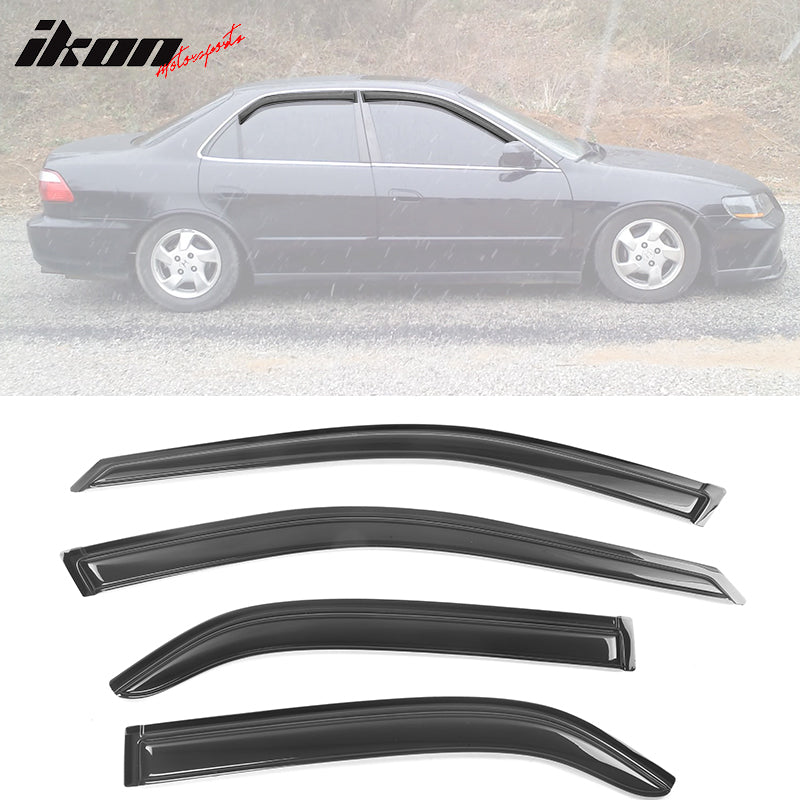 1998-2002 Honda Accord Smoke Tinted Slim Style Window Visors Acrylic