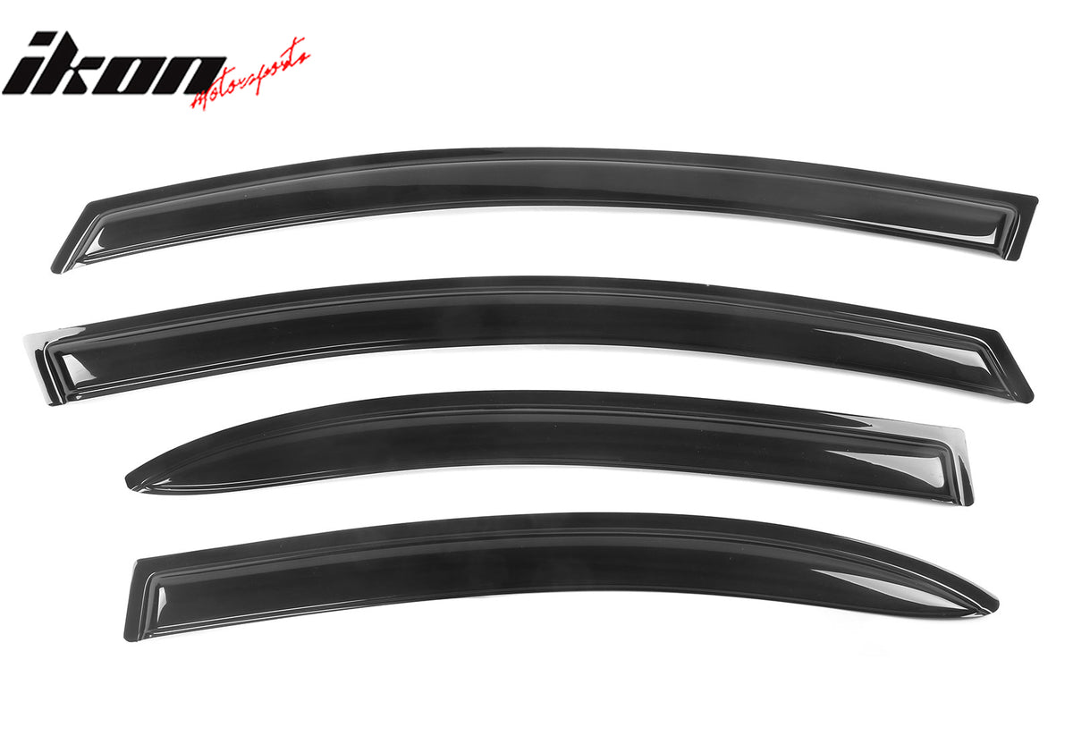 IKON MOTORSPORTS, Window Visor Compatible With 22006-2011 Honda Civic Vent Sun Shade Rain Guards Side Window Deflectors