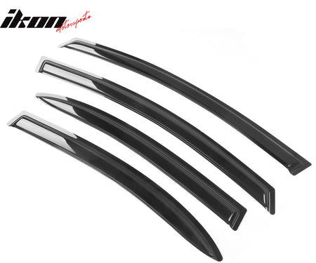 IKON MOTORSPORTS, Window Visor Compatible With 22006-2011 Honda Civic Vent Sun Shade Rain Guards Side Window Deflectors